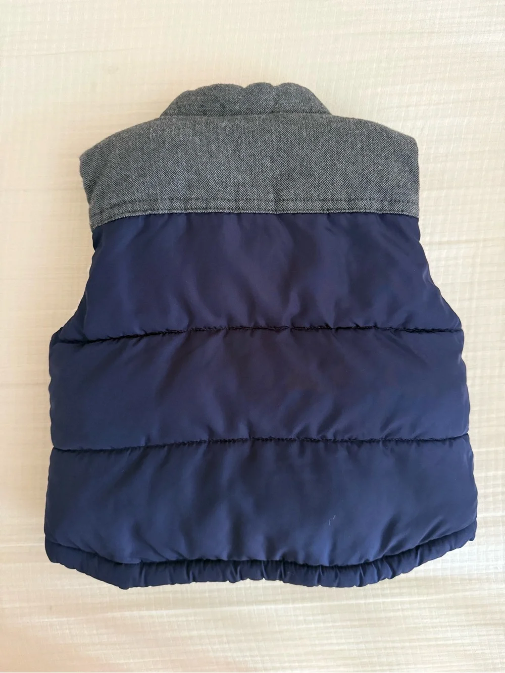 Baby Gap Navy & Gray Quilted Sherpa Vest- 12-18 months- EUC- neutral outfit